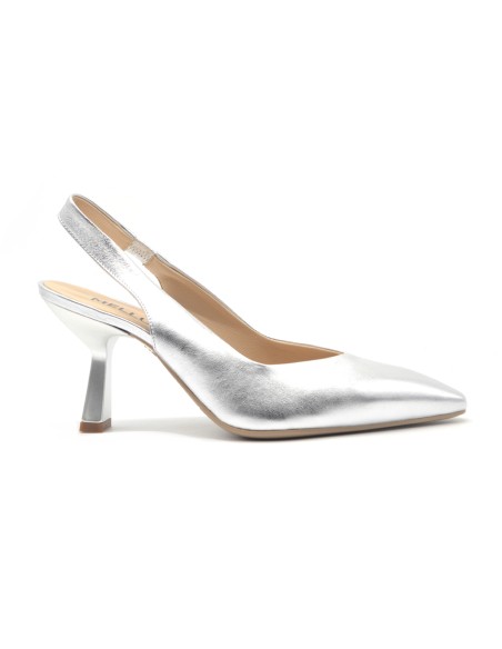 Melluso Slingback in pelle metallizzata